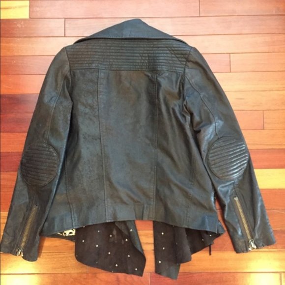 Sarah Berman Studded Leather Moto Jacket - Picture 7 of 7